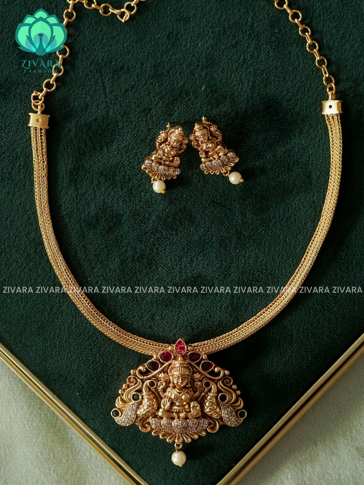 Authentic TEMPLE vintage finish FLEXIBLE CHAIN  - Traditional south indian premium neckwear - Zivara Fashion- latest jewellery design