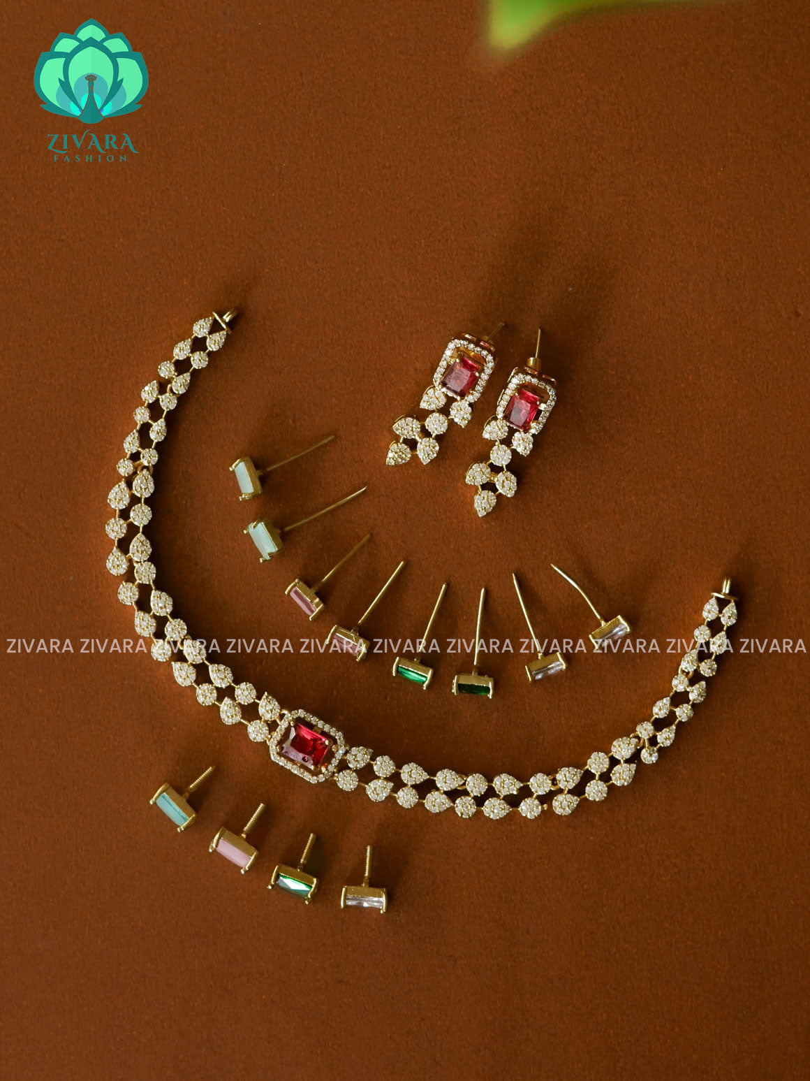 Interchangable hotselling NECKWEAR with earrings - latest pocket friendly south indian jewellery collection