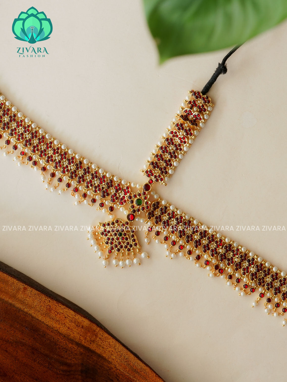 RED AND GREEN-DOUBLE SIDE -TRADITIONAL KEMP CHUTTI/TIKKA  - latest kemp dance jewellery collection