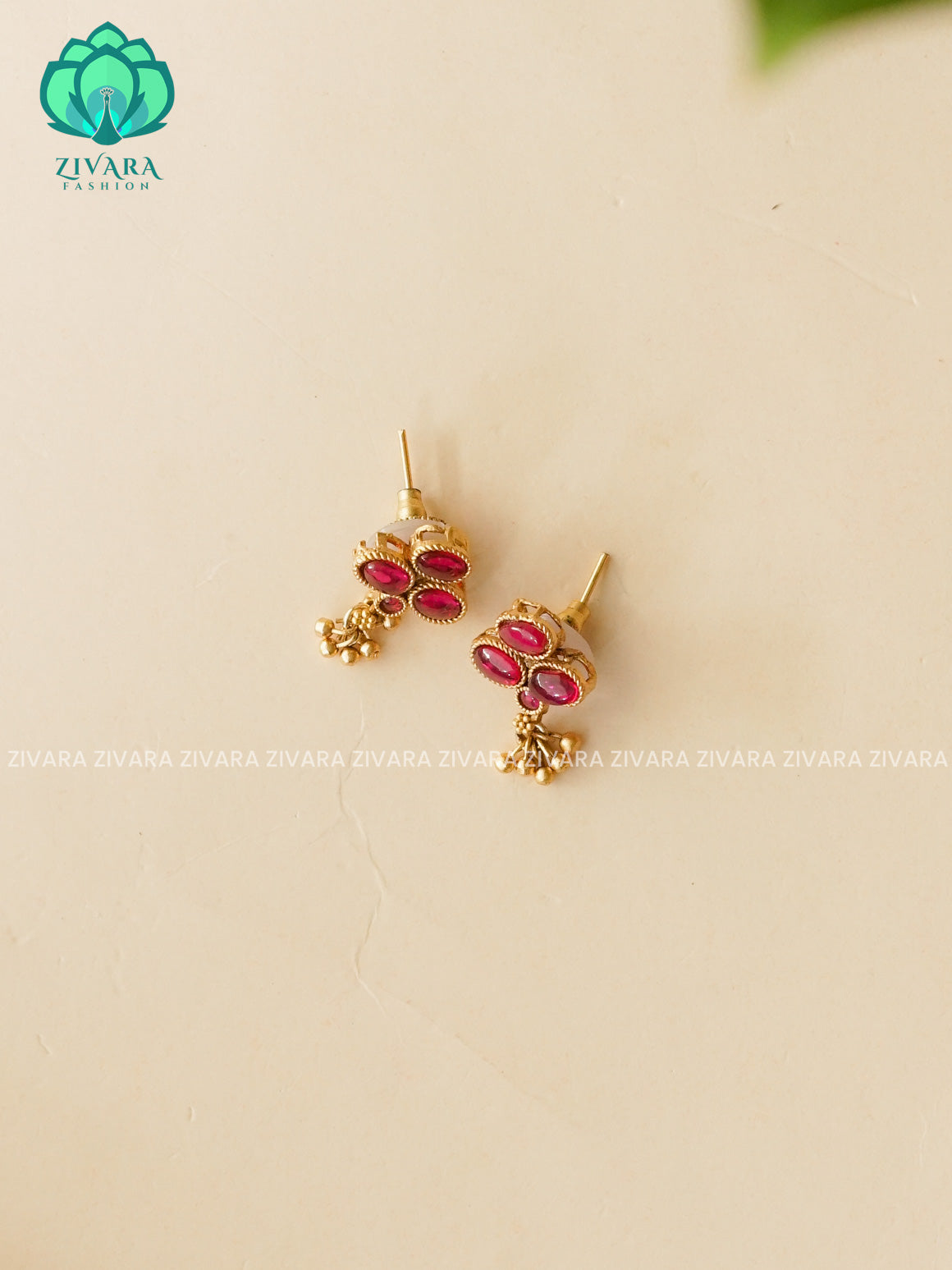 RUBY SMALL SIZE   - TRADITIONAL PREMIUM MATTE  - latest jewellery collection- zivara fashion