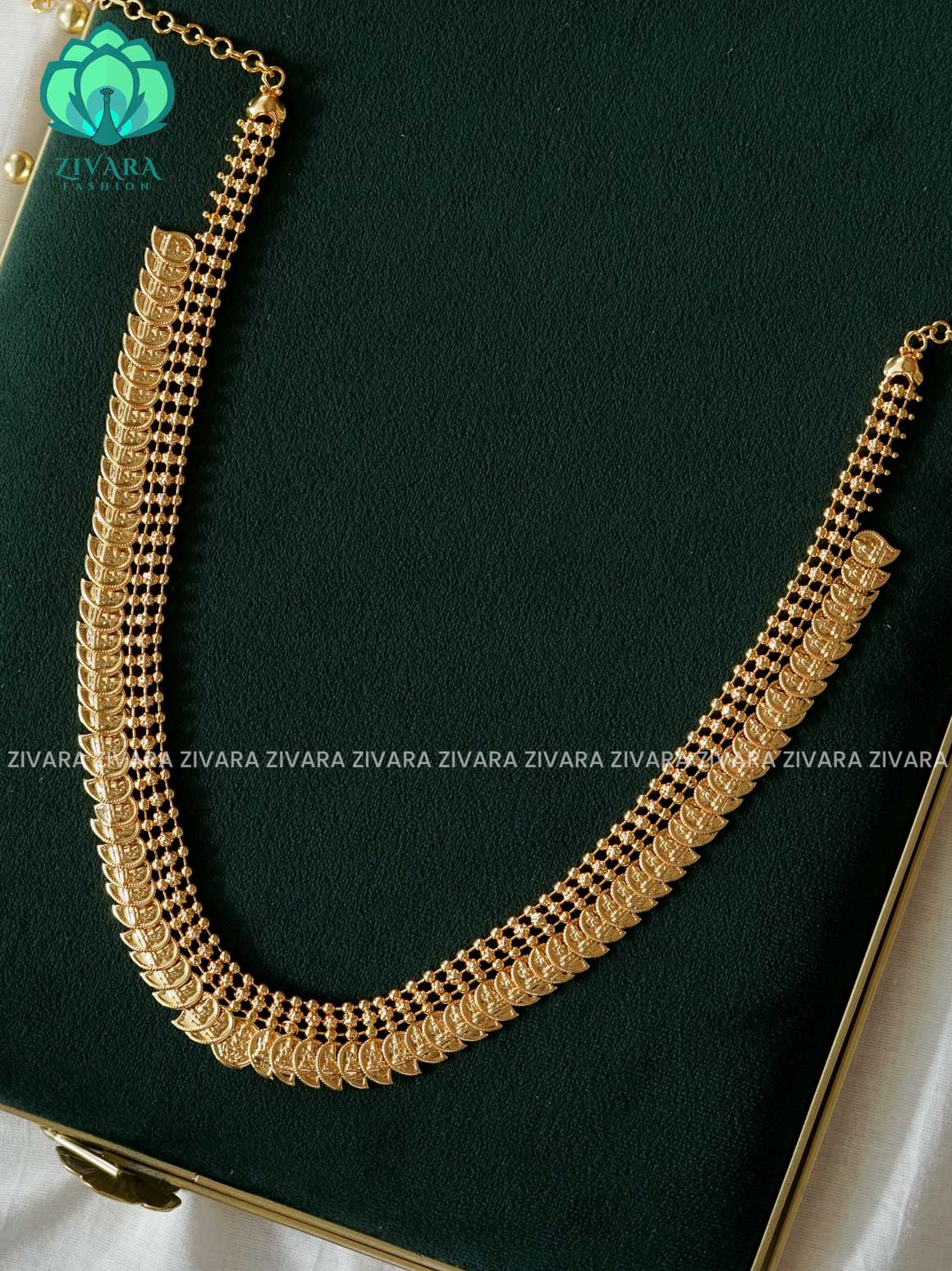 MANGO LONG CHAIN coin - Traditional PREMIUM MATTE polish MIDCHEST haaram - Zivara Fashion