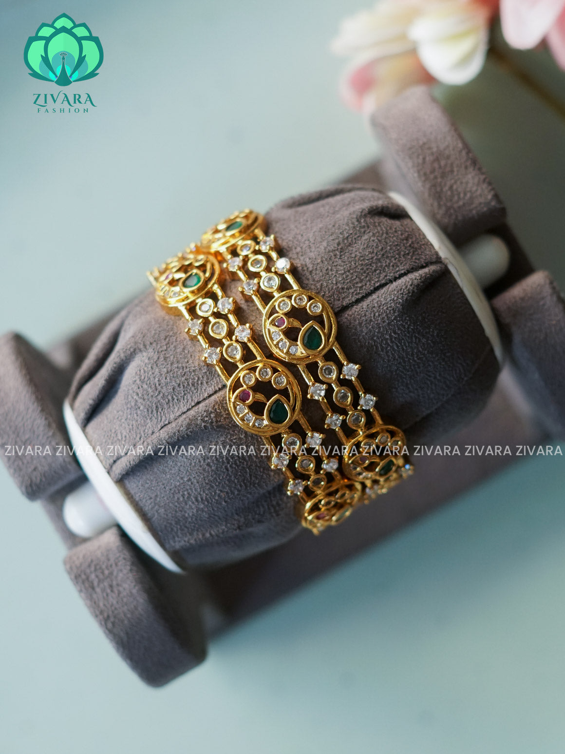 2 piece PEACOCK  - latest bangles design-ZIVARAFASHION