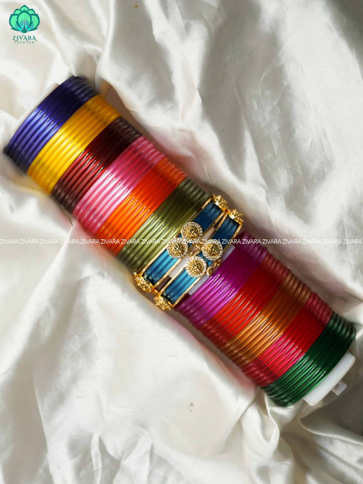 12 SET OF TEMPLE  INTERCHANGEABLE  BANGLES  - Premium quality bangles - Zivara fashion