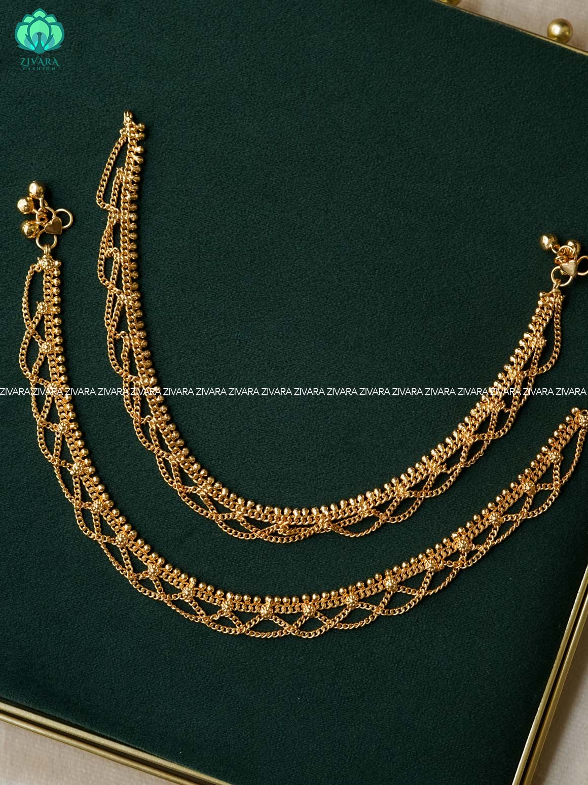 Trending 10.5 inch layer anklets for women- latest jewellery- ZIVARA FASHION