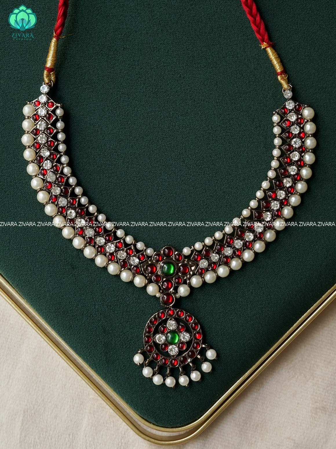 BLACK - MALAVIKA - Simple kemp attigai neckwear - latest kemp dance jewellery collection