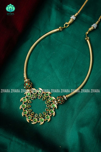 Magudam- Traditional kemp neckwear rudra beads-south indian kemp neckwear for women