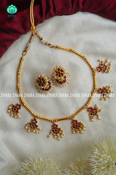 Ayana - Traditional Guttapusalu neckwear - south indian kemp neckwear for women