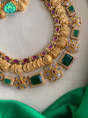 Hotselling 2 step lakshmi midchest neckwear with earrings- CZ Matte Finish- Zivara Fashion
