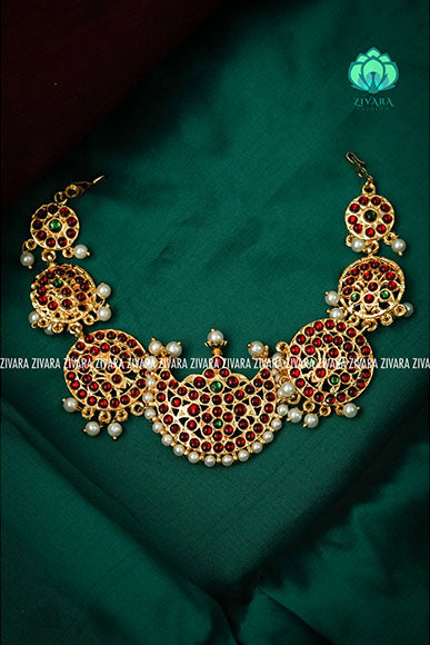 Chandra- Pocket friendly chockers - south indian kemp neckwear for women
