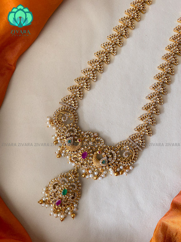 Muvvala haram | Beautiful gold necklaces, Gold jewelry sets, Diamond  pendant sets