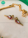 Cute parrot flexible close neck choker  - Premium quality CZ Matte collection-south indian jewellery