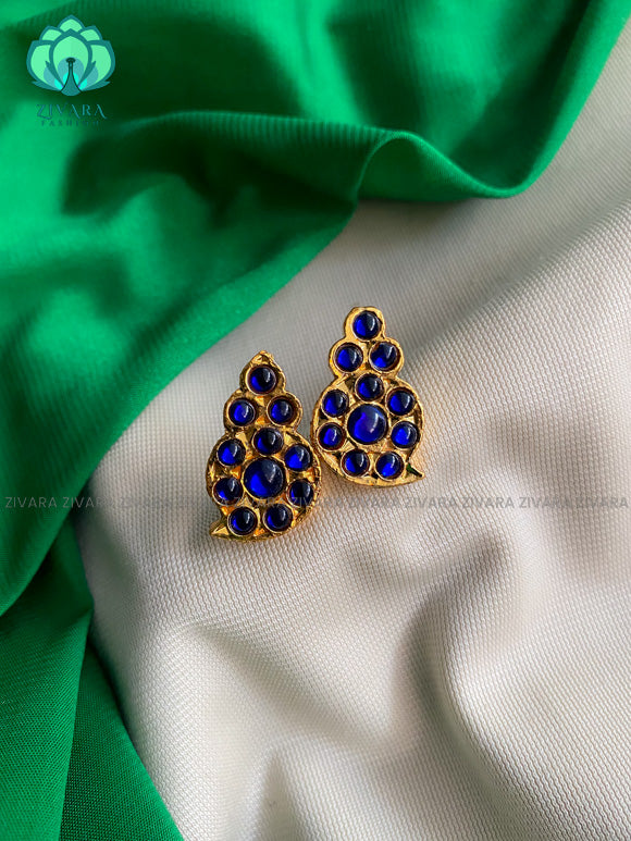 Traditional South Indian Krishna Design Kemp Stone Stud Earringsdesigner  Indian Wedding/bridal Temple Jewellerygold Plated Temple Earrings - Etsy