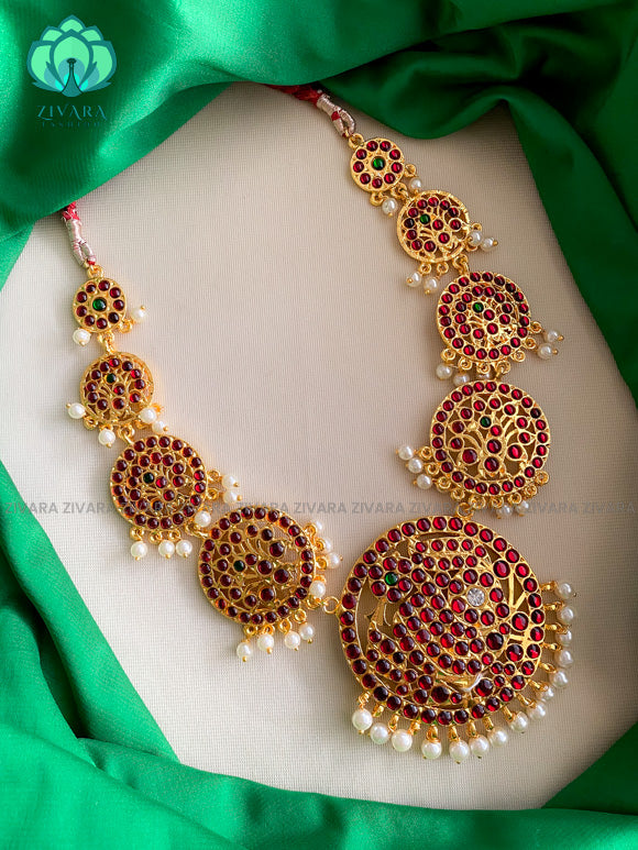 Achala- kemp  bharathantyam and classical dance  type traditional neckwear