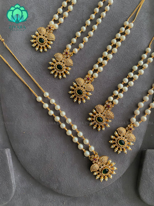 CZ Matte budget friendly chains without earrings - latest south indian jewellery collection