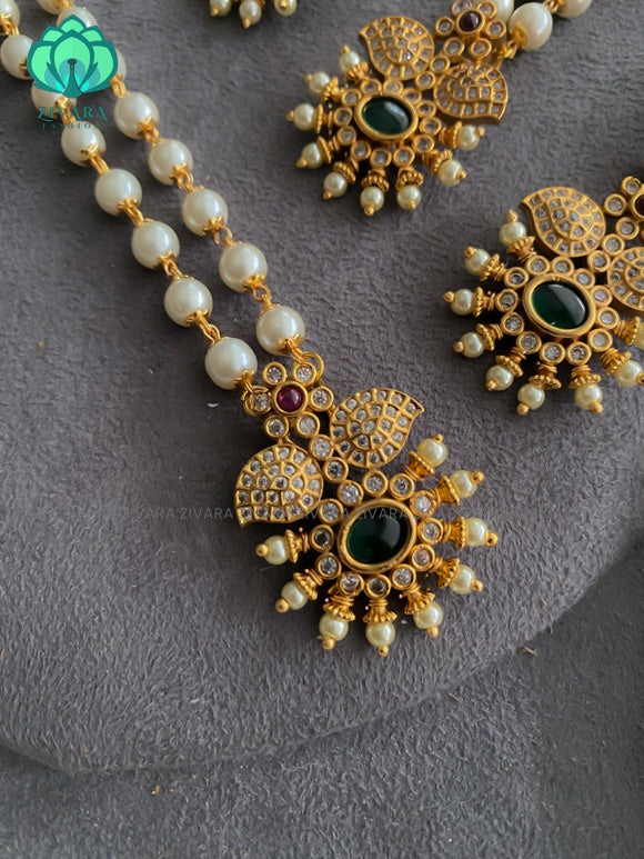 CZ Matte budget friendly chains without earrings - latest south indian jewellery collection