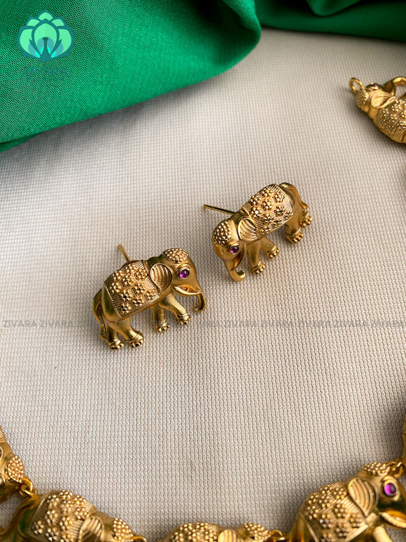 Cute and hotselling elephant Neckwear with earrings- Zivara Fashion