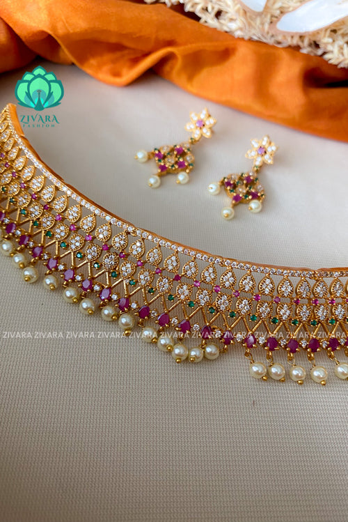 Pink stone beautiful choker- latest jewellery collection