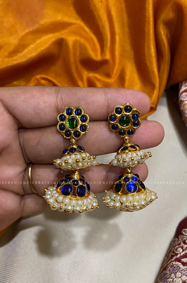 Golden Charms And Layered Jhumka Combine Fancy Earrings