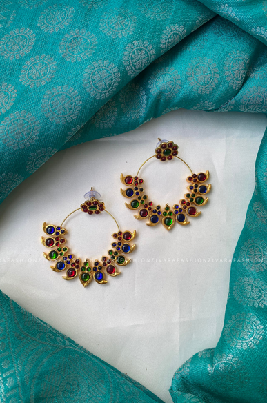 Multicolour Big festive kemp balis - a fashion kemp jewellery