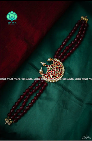 Parvathi- Traditional kemp choker -south indian kemp neckwear for women